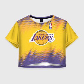 Женская футболка Crop-top 3D с принтом Los Angeles Lakers , 100% полиэстер | круглая горловина, длина футболки до линии талии, рукава с отворотами | basketball | game | lakers | los angeles | los angeles lakers | nba | sport | баскетбол | игра | лейкерс | лос анджелес | лос анджелес лейкерс | нба | спорт