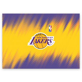 Поздравительная открытка с принтом Los Angeles Lakers , 100% бумага | плотность бумаги 280 г/м2, матовая, на обратной стороне линовка и место для марки
 | Тематика изображения на принте: basketball | game | lakers | los angeles | los angeles lakers | nba | sport | баскетбол | игра | лейкерс | лос анджелес | лос анджелес лейкерс | нба | спорт