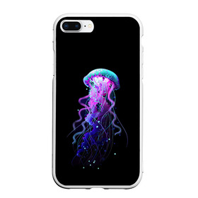 Чехол для iPhone 7Plus/8 Plus матовый с принтом Jellyfish , Силикон | Область печати: задняя сторона чехла, без боковых панелей | art | black. neon | jellyfish | медуза