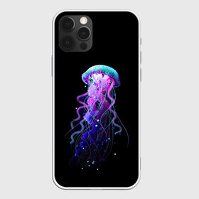 Чехол для iPhone 12 Pro Max с принтом Jellyfish , Силикон |  | Тематика изображения на принте: art | black. neon | jellyfish | медуза