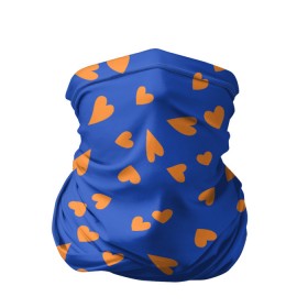 Бандана-труба 3D с принтом Просто сердечки на синем , 100% полиэстер, ткань с особыми свойствами — Activecool | плотность 150‒180 г/м2; хорошо тянется, но сохраняет форму | Тематика изображения на принте: 