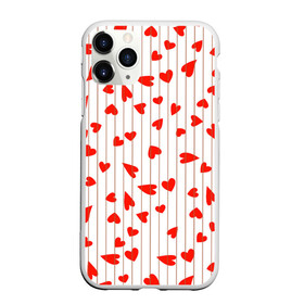 Чехол для iPhone 11 Pro матовый с принтом Просто сердечки , Силикон |  | Тематика изображения на принте: heart | hearts | lines | red | в | забавные | красные | линии | любовь | полоску | полосы | прикольные | рисунки | сердечки | сердце
