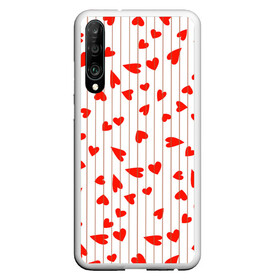 Чехол для Honor P30 с принтом Просто сердечки , Силикон | Область печати: задняя сторона чехла, без боковых панелей | heart | hearts | lines | red | в | забавные | красные | линии | любовь | полоску | полосы | прикольные | рисунки | сердечки | сердце