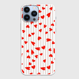 Чехол для iPhone 13 Pro Max с принтом Просто сердечки ,  |  | heart | hearts | lines | red | в | забавные | красные | линии | любовь | полоску | полосы | прикольные | рисунки | сердечки | сердце