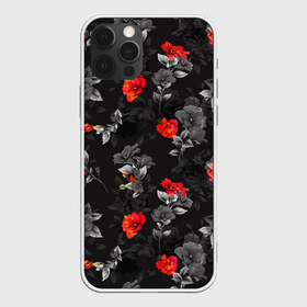 Чехол для iPhone 12 Pro Max с принтом Красные цветы , Силикон |  | Тематика изображения на принте: весна | дача | летние цветы | летняя | лето | паттерн | розы | сад | свежесть | текстуры | узор | цветы