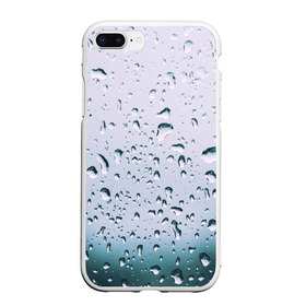 Чехол для iPhone 7Plus/8 Plus матовый с принтом Капли окно стекло дождь серо , Силикон | Область печати: задняя сторона чехла, без боковых панелей | абстракция | блики | боке | брызги | вечер | вода | градиент | дача | дождь | капли | капли на стекле | лес | лето | мрачно | окно | природа | роса | свет | силуэты | симметрия | текстура | темный | фото