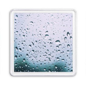 Магнит 55*55 с принтом Капли окно стекло дождь серо , Пластик | Размер: 65*65 мм; Размер печати: 55*55 мм | Тематика изображения на принте: абстракция | блики | боке | брызги | вечер | вода | градиент | дача | дождь | капли | капли на стекле | лес | лето | мрачно | окно | природа | роса | свет | силуэты | симметрия | текстура | темный | фото