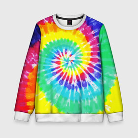 Детский свитшот 3D с принтом TIE-DYE СТЕНА , 100% полиэстер | свободная посадка, прямой крой, мягкая тканевая резинка на рукавах и понизу свитшота | Тематика изображения на принте: abstract | abstraction | color | geometry | paitnt | psy | абстракция | геометрия | краски | неоновые | психоделика