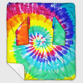 Плед с рукавами с принтом TIE-DYE СТЕНА , 100% полиэстер | Закругленные углы, все края обработаны. Ткань не мнется и не растягивается. Размер 170*145 | abstract | abstraction | color | geometry | paitnt | psy | абстракция | геометрия | краски | неоновые | психоделика