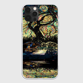Чехол для iPhone 12 Pro Max с принтом НОЧЬ В ЛЕСУ , Силикон |  | abstract | abstraction | color | geometry | paitnt | psy | абстракция | геометрия | краски | неоновые | психоделика