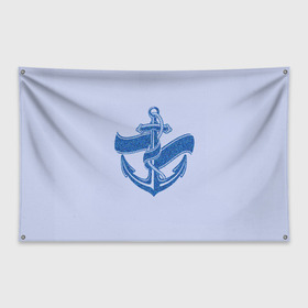 Флаг-баннер с принтом Якорь(ВМФ) , 100% полиэстер | размер 67 х 109 см, плотность ткани — 95 г/м2; по краям флага есть четыре люверса для крепления | вмф | военно морской флот | день вмф | корабли | море | праздник вмф