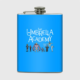 Фляга с принтом The umbrella academy , металлический корпус | емкость 0,22 л, размер 125 х 94 мм. Виниловая наклейка запечатывается полностью | Тематика изображения на принте: dark horse comics | netflix | the umbrella academy | umbrella | академия амбрелла | белая скрипка | бен харгривз | комикс | комильфо | космобой | кракен | реджинальд харгривз | сеанс | слух