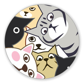 Коврик для мышки круглый с принтом Котики Шпионы , резина и полиэстер | круглая форма, изображение наносится на всю лицевую часть | anime | art | casual | cat | cats | cute | funny | kawaii | kitty | meme | memes | pussy | selfie | аниме | арт | животные | каваи | кавай | кот | коте | котик | котики | коты | кошка | кэжуал | мем | мемы | милота | приколы | прикольные | се