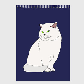 Скетчбук с принтом Белый британский котик , 100% бумага
 | 48 листов, плотность листов — 100 г/м2, плотность картонной обложки — 250 г/м2. Листы скреплены сверху удобной пружинной спиралью | Тематика изображения на принте: cat | cute | kitten | meow | британец | британский | взгляд | друзья | животные | зверек | зверюшки | каваи | киска | котенок | котик | коты | котята | кошак | кошечки | кошки | лапы | милые | мордочка | мяу | няшные