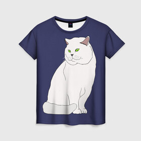 Женская футболка 3D с принтом Белый британский котик , 100% полиэфир ( синтетическое хлопкоподобное полотно) | прямой крой, круглый вырез горловины, длина до линии бедер | cat | cute | kitten | meow | британец | британский | взгляд | друзья | животные | зверек | зверюшки | каваи | киска | котенок | котик | коты | котята | кошак | кошечки | кошки | лапы | милые | мордочка | мяу | няшные