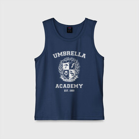 Детская майка хлопок с принтом Академия Амбрелла ,  |  | umbrella | umbrella academy | академия амбрелла | амбрелла | герб