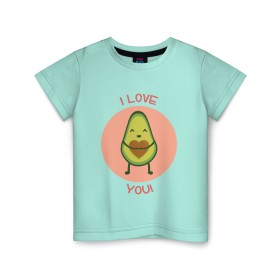 Детская футболка хлопок с принтом Авокадо , 100% хлопок | круглый вырез горловины, полуприлегающий силуэт, длина до линии бедер | авокадо | люблю | надпись