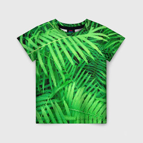 Детская футболка 3D с принтом SUMMER TEXTURE , 100% гипоаллергенный полиэфир | прямой крой, круглый вырез горловины, длина до линии бедер, чуть спущенное плечо, ткань немного тянется | summer | tropic | жара | летний | лето | отдых | пальмы | природа | текстура | тропикано | тропики