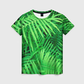 Женская футболка 3D с принтом SUMMER TEXTURE , 100% полиэфир ( синтетическое хлопкоподобное полотно) | прямой крой, круглый вырез горловины, длина до линии бедер | summer | tropic | жара | летний | лето | отдых | пальмы | природа | текстура | тропикано | тропики