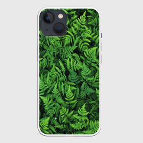 Чехол для iPhone 13 с принтом ПАПОРОТНИК ,  |  | summer | tropic | жара | летний | лето | отдых | пальмы | природа | текстура | тропикано | тропики