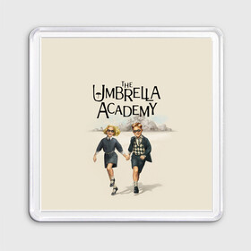 Магнит 55*55 с принтом The umbrella academy , Пластик | Размер: 65*65 мм; Размер печати: 55*55 мм | Тематика изображения на принте: dark horse comics | netflix | the umbrella academy | umbrella | академия амбрелла | белая скрипка | бен харгривз | комикс | комильфо | космобой | кракен | реджинальд харгривз | сеанс | слух