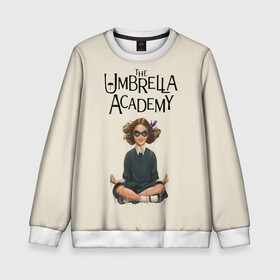 Детский свитшот 3D с принтом The umbrella academy , 100% полиэстер | свободная посадка, прямой крой, мягкая тканевая резинка на рукавах и понизу свитшота | Тематика изображения на принте: dark horse comics | netflix | the umbrella academy | umbrella | академия амбрелла | белая скрипка | бен харгривз | комикс | комильфо | космобой | кракен | реджинальд харгривз | сеанс | слух