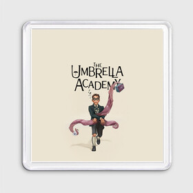 Магнит 55*55 с принтом The umbrella academy , Пластик | Размер: 65*65 мм; Размер печати: 55*55 мм | dark horse comics | netflix | the umbrella academy | umbrella | академия амбрелла | белая скрипка | бен харгривз | комикс | комильфо | космобой | кракен | реджинальд харгривз | сеанс | слух