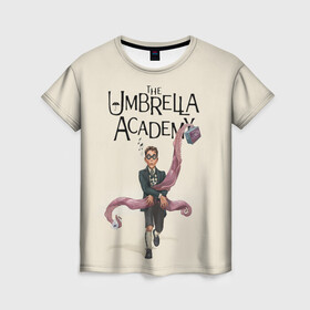 Женская футболка 3D с принтом The umbrella academy , 100% полиэфир ( синтетическое хлопкоподобное полотно) | прямой крой, круглый вырез горловины, длина до линии бедер | dark horse comics | netflix | the umbrella academy | umbrella | академия амбрелла | белая скрипка | бен харгривз | комикс | комильфо | космобой | кракен | реджинальд харгривз | сеанс | слух