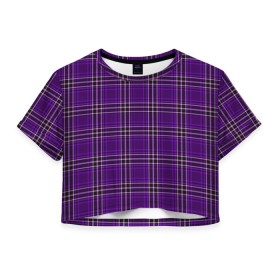 Женская футболка Crop-top 3D с принтом The Gentlemen Violet , 100% полиэстер | круглая горловина, длина футболки до линии талии, рукава с отворотами | boys | cell | gentlmen | pattern | боевик | гайричи | геометрия | джентельмены | джентльмен | квадраты | клетка | клетчатый | комедия | криминал | линии | мужские | пацанские | полоска | полосы | текстура | узор