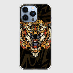 Чехол для iPhone 13 Pro с принтом Тигровый стимпанк (Tiger) ,  |  | барс | волк | детёныш | джунгли | енот | животное | злость | зубр | клыки | кот | лев | леопард | лес | листья | львица | медведь | монстр | оскал | охотник | пасть | полосы | пятнистая | рык | рычание | тигр