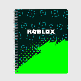 Тетрадь с принтом ROBLOX РОБЛОКС , 100% бумага | 48 листов, плотность листов — 60 г/м2, плотность картонной обложки — 250 г/м2. Листы скреплены сбоку удобной пружинной спиралью. Уголки страниц и обложки скругленные. Цвет линий — светло-серый
 | blocks | blox | game | games | logo | minecraft | mobile | online | roblocks | roblox | robux | studio | блоки | игра | игры | квадрат | квадратик | кщидщч | лого | логотип | майнкрафт | онлайн | роблокс | робукс | символ | символы | студия