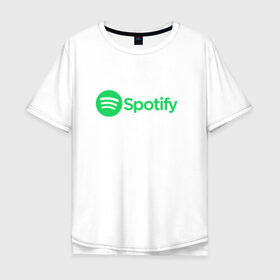 Мужская футболка хлопок Oversize с принтом Spotify , 100% хлопок | свободный крой, круглый ворот, “спинка” длиннее передней части | spotify | арт | лого | спотифай