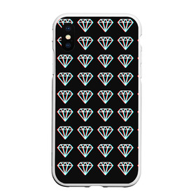 Чехол для iPhone XS Max матовый с принтом Diamonds Glitch , Силикон | Область печати: задняя сторона чехла, без боковых панелей | diamond | glitch | glitch diamond | rgb | алмаз | глитч | глич