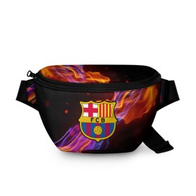 Поясная сумка 3D с принтом FC BARCELONA (BARCA) , 100% полиэстер | плотная ткань, ремень с регулируемой длиной, внутри несколько карманов для мелочей, основное отделение и карман с обратной стороны сумки застегиваются на молнию | barca | barcelona | fc barca | барка | барселона