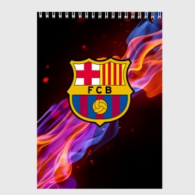 Скетчбук с принтом FC BARCELONA (BARCA) , 100% бумага
 | 48 листов, плотность листов — 100 г/м2, плотность картонной обложки — 250 г/м2. Листы скреплены сверху удобной пружинной спиралью | barca | barcelona | fc barca | барка | барселона