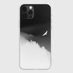 Чехол для iPhone 12 Pro Max с принтом ОРЁЛ НАД ЛЕСОМ , Силикон |  | bird | dark | fog | forest | heaven | jh k | ktc | sky | texture | деревья | животные | лес | небо | орел | природа | птица | птицы | текстуры | тёмный лес | туман