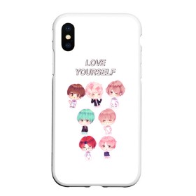 Чехол для iPhone XS Max матовый с принтом BTS Love Yourself , Силикон | Область печати: задняя сторона чехла, без боковых панелей | Тематика изображения на принте: bts | k pop | love | love yourself | битиес