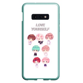 Чехол для Samsung S10E с принтом BTS Love Yourself , Силикон | Область печати: задняя сторона чехла, без боковых панелей | Тематика изображения на принте: bts | k pop | love | love yourself | битиес