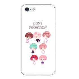 Чехол для iPhone 5/5S матовый с принтом BTS Love Yourself , Силикон | Область печати: задняя сторона чехла, без боковых панелей | Тематика изображения на принте: bts | k pop | love | love yourself | битиес