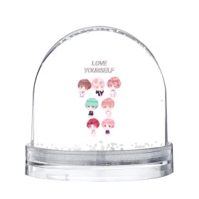 Снежный шар с принтом BTS Love Yourself , Пластик | Изображение внутри шара печатается на глянцевой фотобумаге с двух сторон | bts | k pop | love | love yourself | битиес