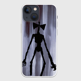 Чехол для iPhone 13 mini с принтом Сиреноголовый ,  |  | head | sirenhead | великан | гигант | голова | гуманоид | инопланетянин | клещни | кости | криптид | мистика | монстр | нло | пришелец | сирена | сиреноголовый | скелет | страшный | существа | тень | титан
