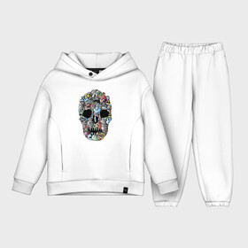 Детский костюм хлопок Oversize с принтом Tosh   Cool skull ,  |  | Тематика изображения на принте: cloud | crown | fly agaric | ghost | jaw | orbits | rabbit | skull | smile | tape | tosh | глазницы | ерунда | корона | кролик | лента | мухомор | облако | пасть | привидение | улыбка | череп