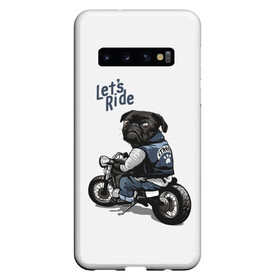 Чехол для Samsung Galaxy S10 с принтом Pug Rider (Z) , Силикон | Область печати: задняя сторона чехла, без боковых панелей | Тематика изображения на принте: dog | doggie | doggy | mops | pug | декоративная собака | друг человека | другу | кинолог | лабрадор | малые молоссоиды | мопс | мопсик | мохнатый | пес | пёсель | пёсик | подарок | подруге | собака | собакен | собаки