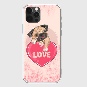 Чехол для iPhone 12 Pro с принтом Love Pug (Z) , силикон | область печати: задняя сторона чехла, без боковых панелей | Тематика изображения на принте: dog | doggie | doggy | mops | pug | декоративная собака | друг человека | другу | кинолог | лабрадор | малые молоссоиды | мопс | мопсик | мохнатый | пес | пёсель | пёсик | подарок | подруге | собака | собакен | собаки