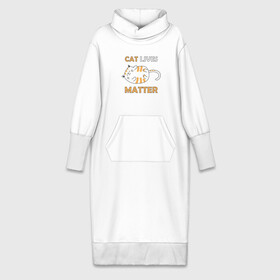 Платье удлиненное хлопок с принтом Cat Lives Matter | CLM (Z) ,  |  | Тематика изображения на принте: animal liberation | animals lives matter | cat | cats | lives matter | домашнее животное | квадрокот | кот | котейка | котики | кошка | кошки | мартовские коты | милая | милые | мимими | мур | мурмур | мурмурмур | мяу | няшные