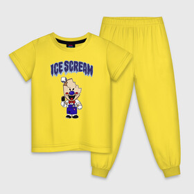 Детская пижама хлопок с принтом Ice Scream , 100% хлопок |  брюки и футболка прямого кроя, без карманов, на брюках мягкая резинка на поясе и по низу штанин
 | horror | ice scream | neighborhood | аркадный | хоррор