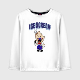 Детский лонгслив хлопок с принтом Ice Scream , 100% хлопок | круглый вырез горловины, полуприлегающий силуэт, длина до линии бедер | Тематика изображения на принте: horror | ice scream | neighborhood | аркадный | хоррор