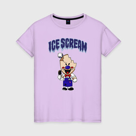 Женская футболка хлопок с принтом Ice Scream , 100% хлопок | прямой крой, круглый вырез горловины, длина до линии бедер, слегка спущенное плечо | horror | ice scream | neighborhood | аркадный | хоррор