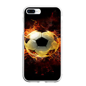 Чехол для iPhone 7Plus/8 Plus матовый с принтом Мяч , Силикон | Область печати: задняя сторона чехла, без боковых панелей | мяч | огонь | пламя | футбол | футбольный мяч