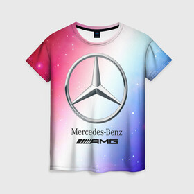 Женская футболка 3D с принтом MERCEDES / МЕРСЕДЕС , 100% полиэфир ( синтетическое хлопкоподобное полотно) | прямой крой, круглый вырез горловины, длина до линии бедер | amg | auto | bens | benz | logo | merc | mercedes | mercedes benz | mersedes | moto | new | star | vthctltc | авто | амг | бенц | звезда | класс | лого | логотип | мерин | мерс | мерседес | мерседес бенц | мото | новый | символ | символы | ьуксуву